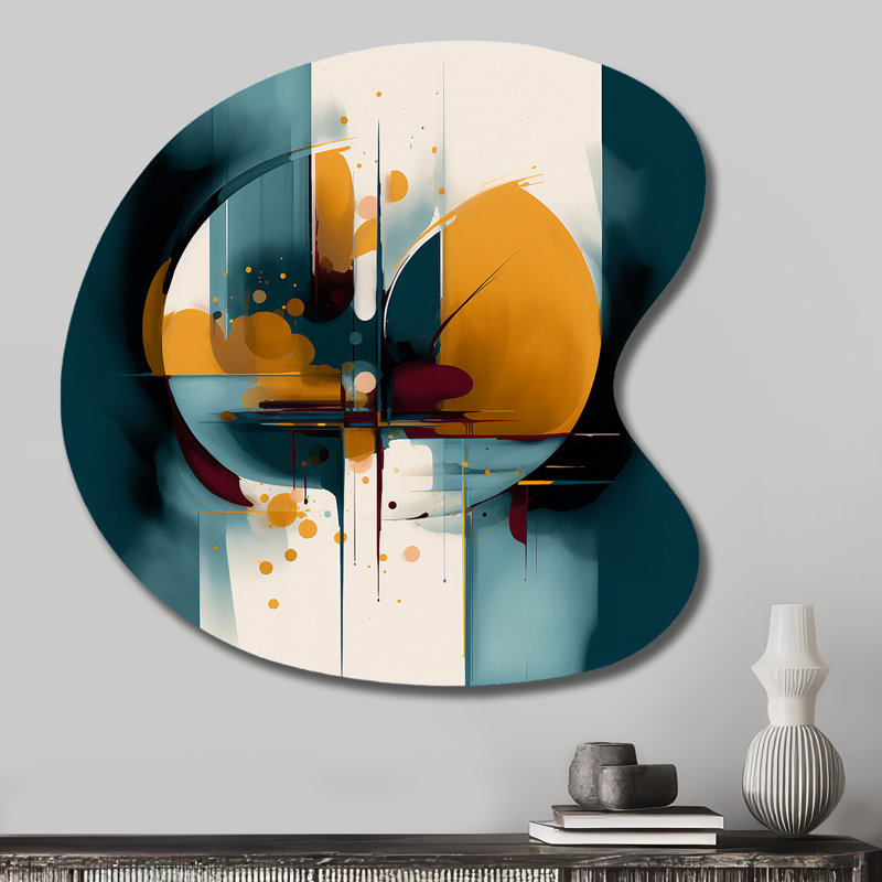 Cleota - décoration murale géométrique de forme unique géométrique, reproduction d'art asymétrique moderne en métal