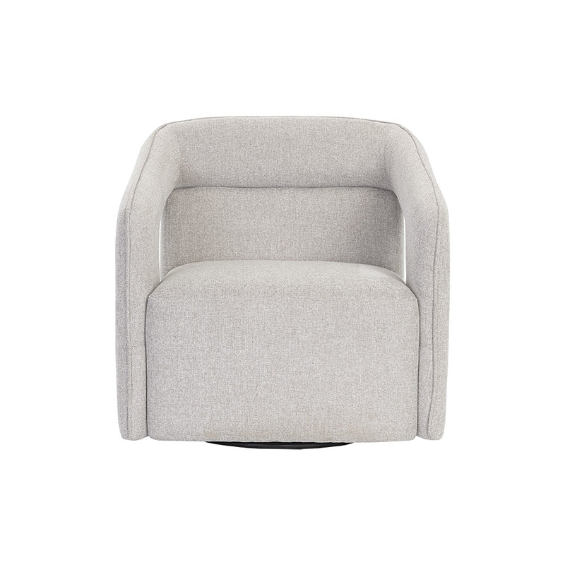 Kendrick Swivel Armchair, Gray Polyester