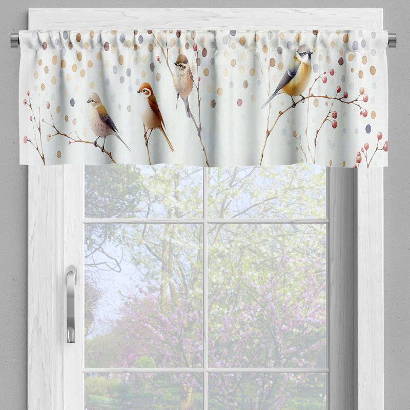 Birds and Dots Light Filtering Satin Valance