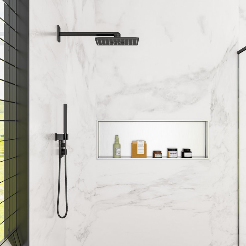 37'' x 13'' Bathroom Shower Niche, Stainless Steel Rectangular Wall Niche, Brushed Nickel, Brushed Nickel