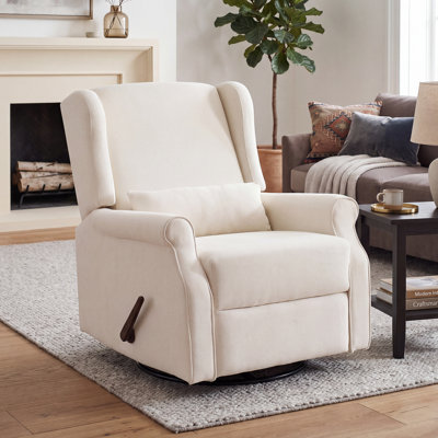 Fauteuil à bascule pivotant à 360 °, fauteuil berçant avec coussin lombaire