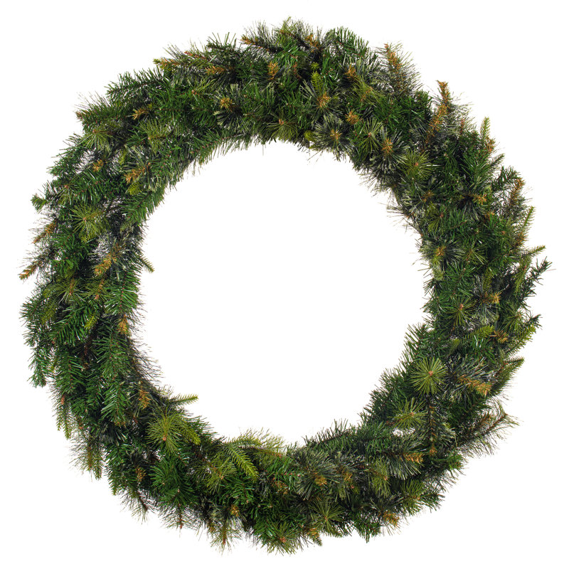 Couronne de pin artificielle canadienne non éclairée, H 60 po x l 60 po x P 5 po