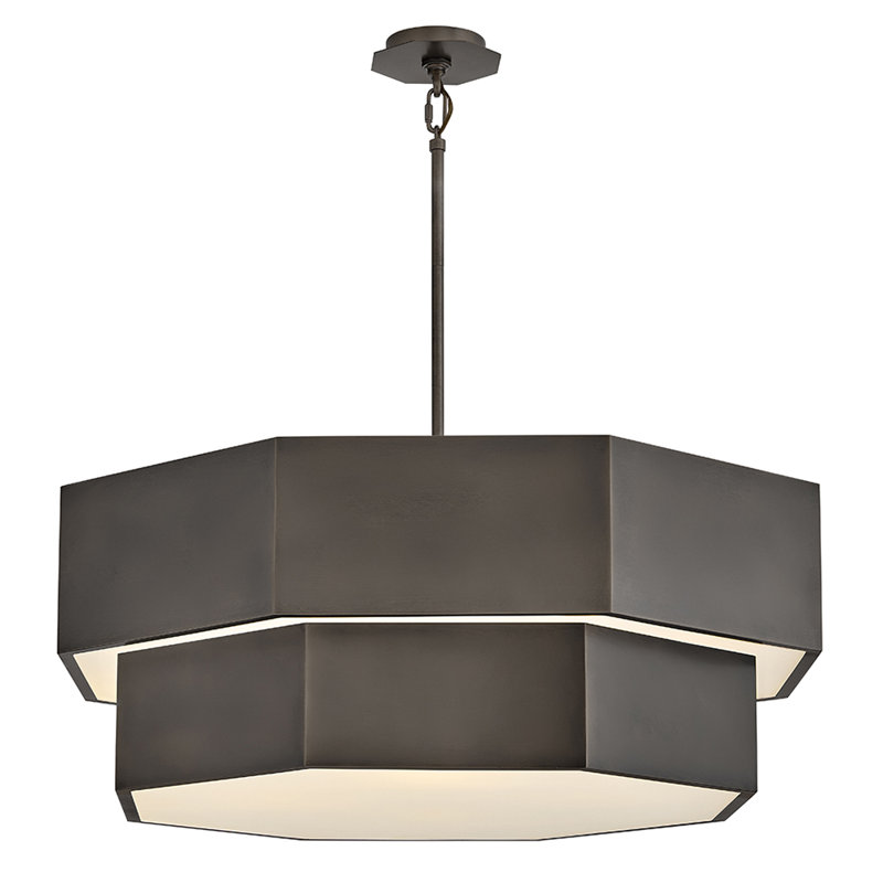 Hinkley Facet Convertible Chandelier, Black Oxide