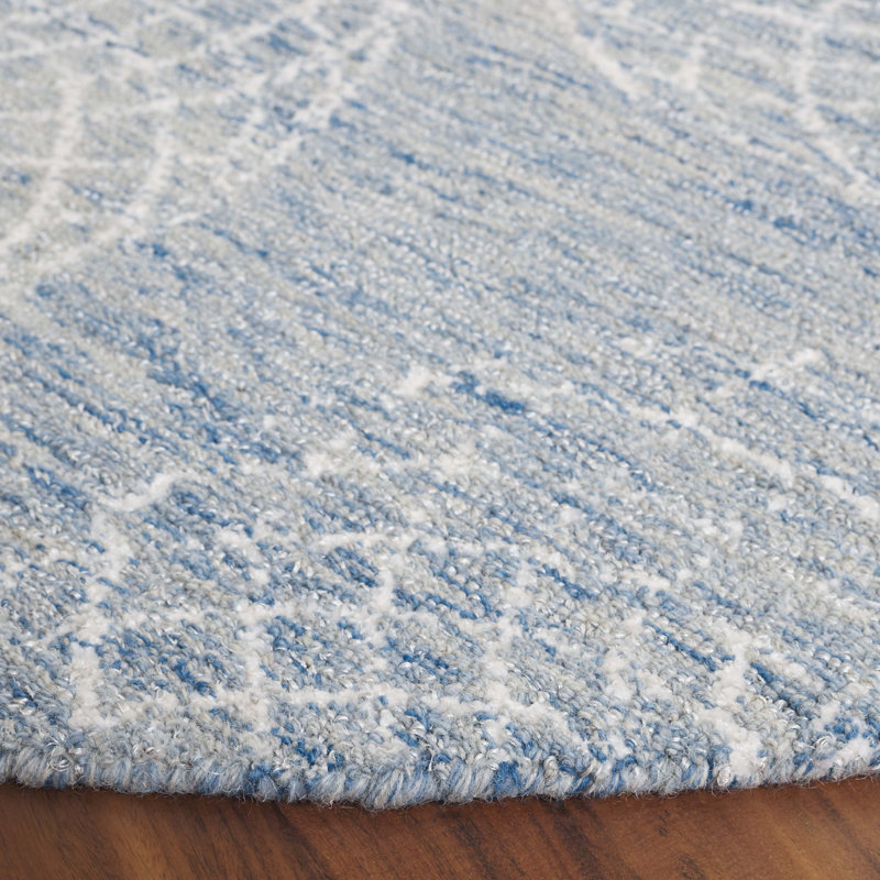 Ebony Hand Tufted Performance Geometric Rug, Round 6'