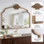 Miroir mural arqué en métal de style baroque-2056366266-2056366264