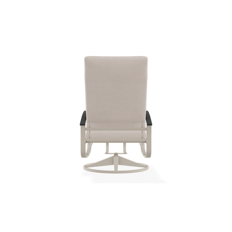 Chaise berçante pivotante réglable avec coussins Askar, Salée, Graphite classique P30, Blanc brillant