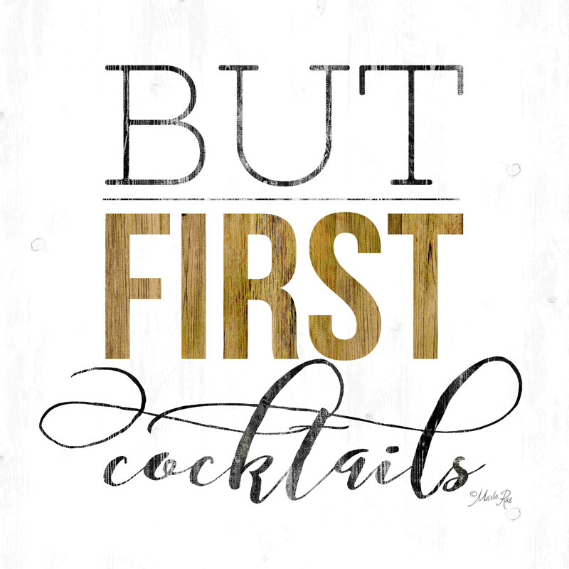 But but cocktails - Art textuel sur toile tendue, H 20 po x l 20 po