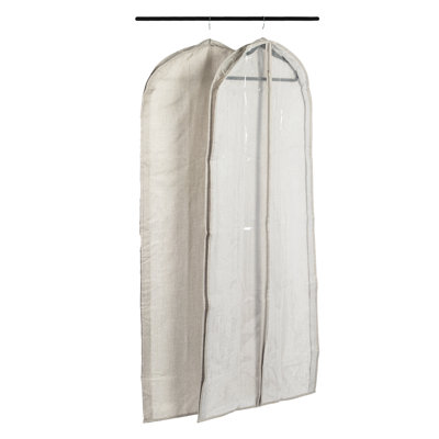 Lilias Hanging Zippered Garment Storage Bag with Clear Vision Front, Set of 2