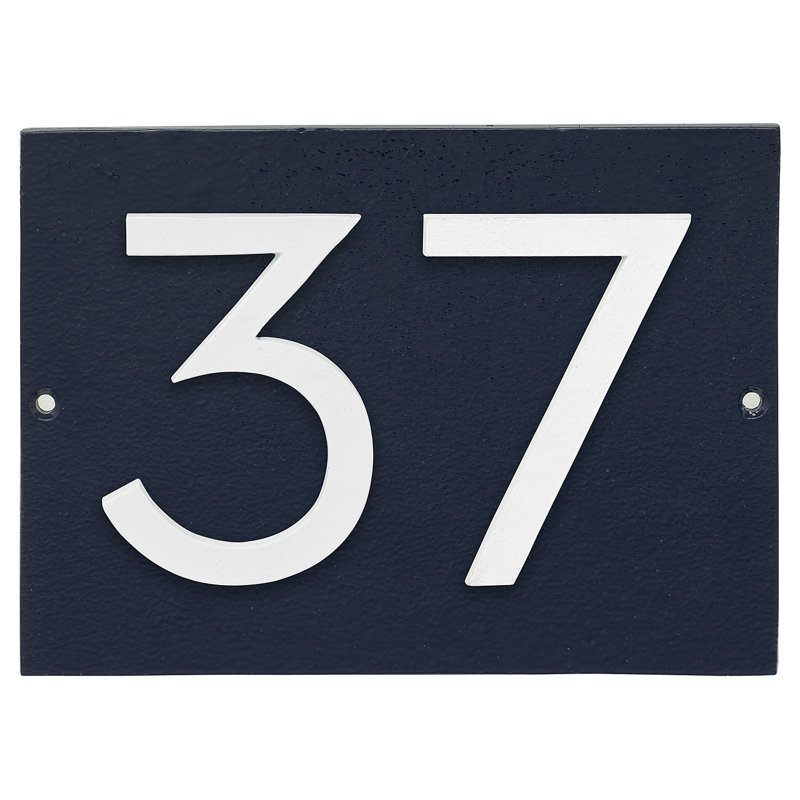 Rectangle Wall Plaque, Navy/White, Yes