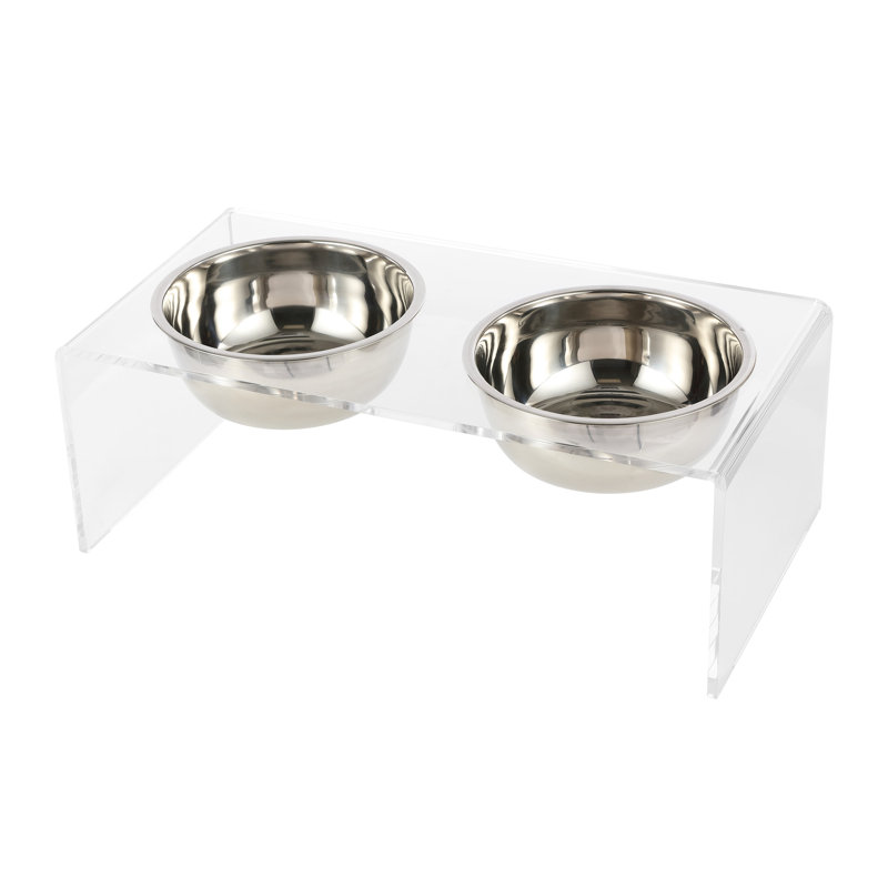 Mangeoire pour animaux Keaton, Clair / Chrome, Moyen (6,76 tasses / 54 oz liquides)