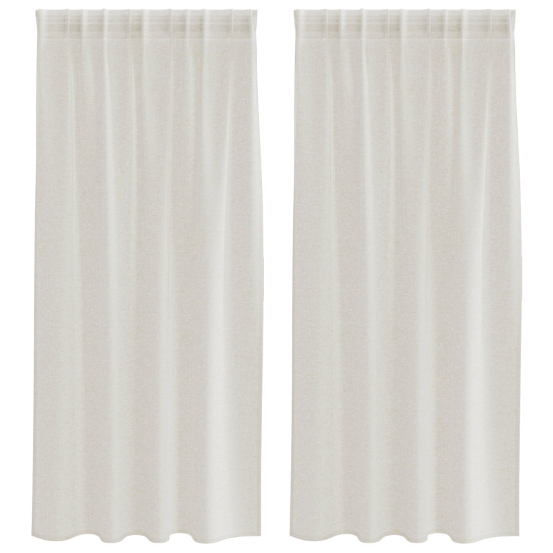 Suzzy Semi Sheer Curtain Pair, 175cm Width x 140cm Drop, Cream