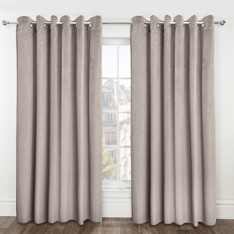 Blackout Curtain Panel Pair, 116cm Width x 137cm Drop, Cream
