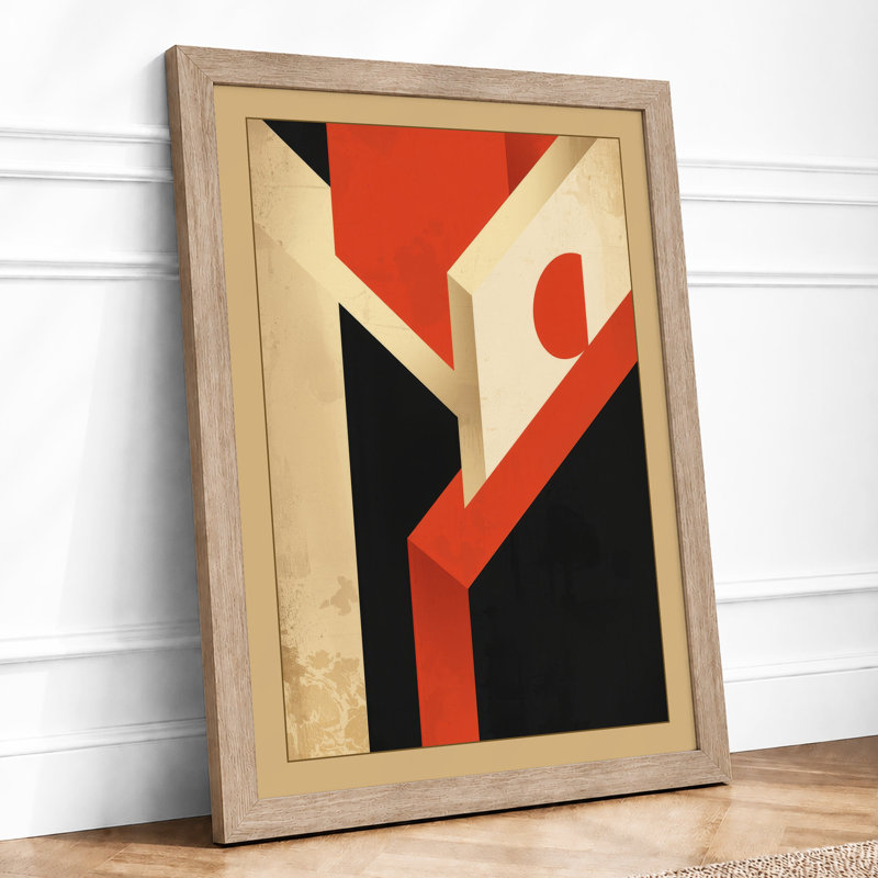 Depth Geometric - Framed Print, A1 - 84.1 x 59.4 cm, Oak