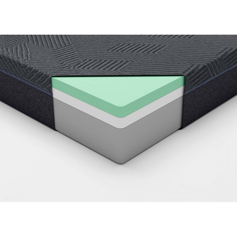 Matelas en mousse viscoélastique infusée de gel vert, gris, matelas dans une boîte, Lit simple