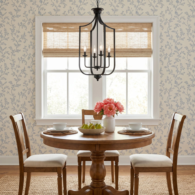 Rayna 4-Light Chandelier, Matte Black, Large