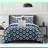 HexaComfort 4-Piece Geometric Queen Comforter Set - Modern Hexagon Pattern Print Design Bedding with Decorative Pillow Shams in Blue.