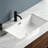 Topcraft 27.56" White Ceramic Undermount Bathroom Sink with Overflow, Rectangular Under Counter Vanity Basin