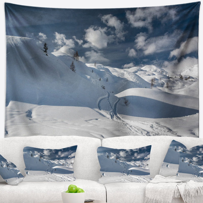 Tapisserie «Pistes de ski sur une pente», H 32 po x l 39 po