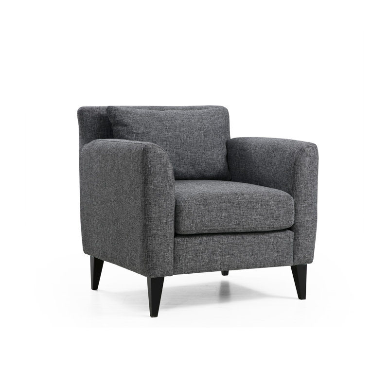 Fauteuil à oreilles élégant, gris foncé (anthracite), 31,5 po x 29,9 po x 32,7 po | Structure en bois de hêtre durable et en carton, tissu 100% polyester | Siège à ressorts halogènes confortable, coussins portables, design industriel moderne
