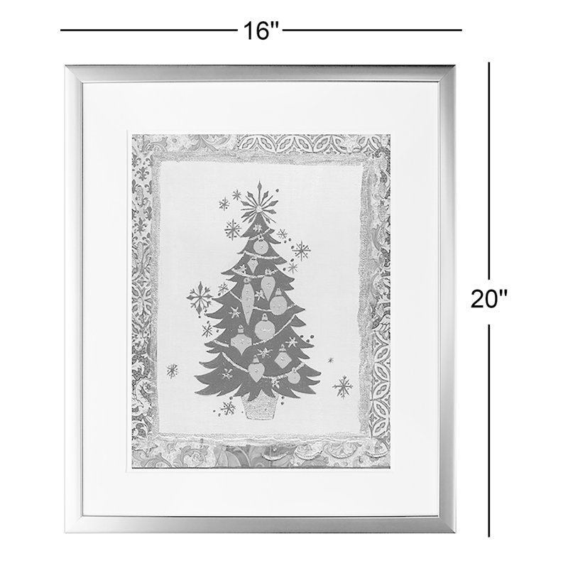 «Christmas Silhouettes», ensemble de 2 reproductions de peintures à l'acrylique encadrées, Cadre noir