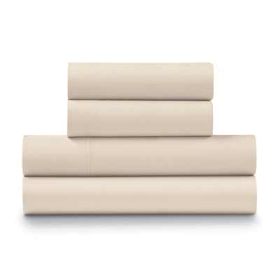  Ensemble de draps 100% coton percale frais et frais (4 pièces)
