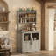 Armoire à micro-ondes en verre transparent, support à micro-ondes moderne, mobilier de cuisine élégant, tablette à micro-ondes compacte-1220735941