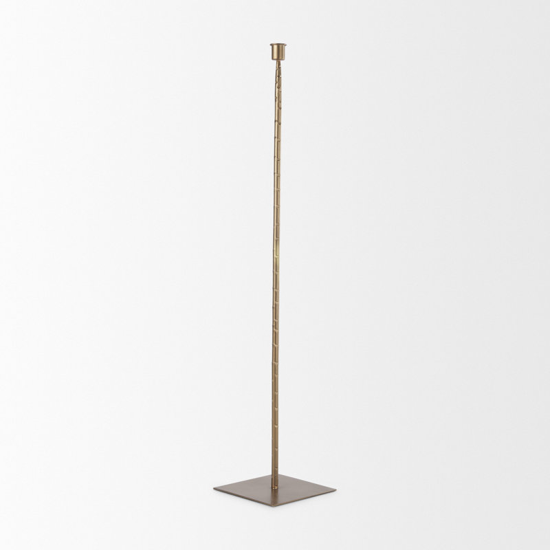 Metal Candlestick, 30'' H x 6'' W x 6'' D, Gold