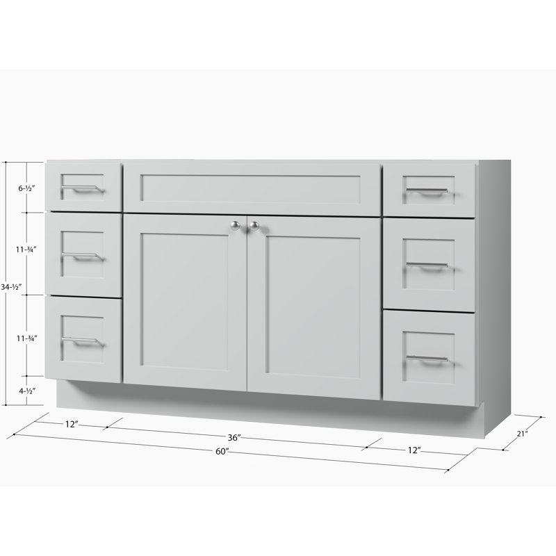 Disar 60" Single Bathroom Vanity Base Only, Gray