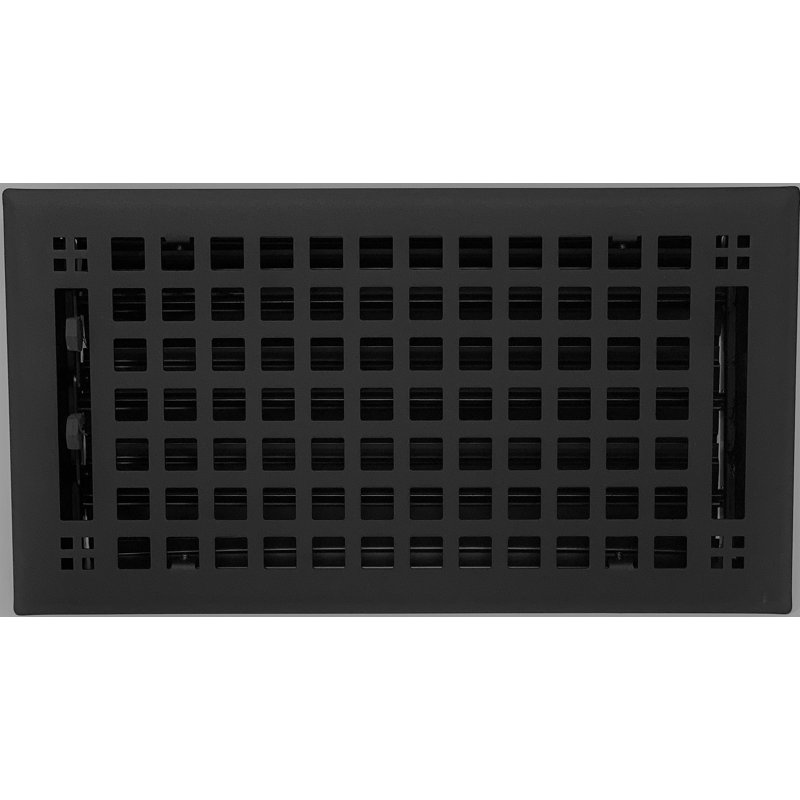 Registre de fixation en métal pour plancher / mur, Noir, L 2 po x L 12 po (total l 3,625 po x L 13,375 po)