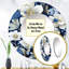 Rubena Icy Blue Snowy White Flowers Scenery - miroir mural floral, miroir décoratif rond bleu, impression d'art en métal-1015323758