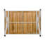 Ensemble repas d'extérieur 5 pièces - Table rectangulaire en bois de teck + 4 chaises en osier avec coussins, structure en acier beige, finition teck, parfait pour la terrasse, le patio ou le jardin
