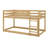Solid Rubber Wooden Floor Bunk Bed With Ladder And Strengthened Slats-1082374739