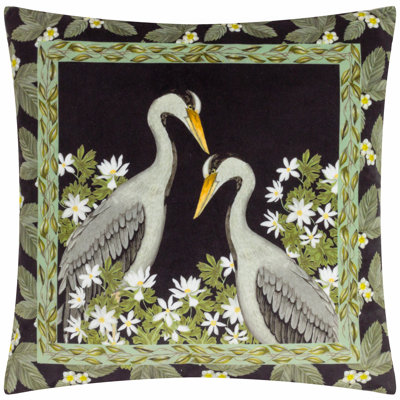 Braywick Wilbur Cranes Floral Square Cushion Cover