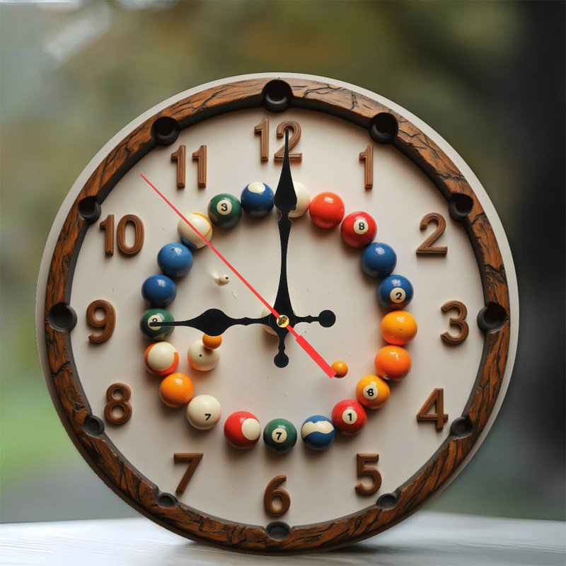 Décoration murale horloge de billard