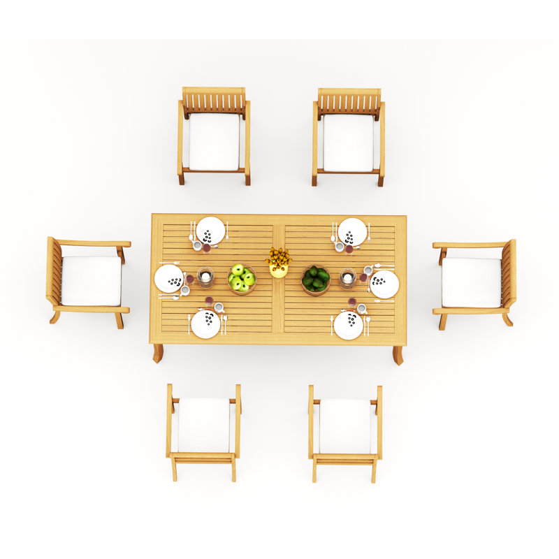 Ensemble de table d'extérieur rectangulaire L 83 po Napa, 6