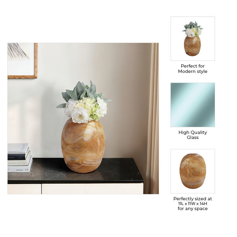 Marseille Handmade Glass Table Vase, 14"