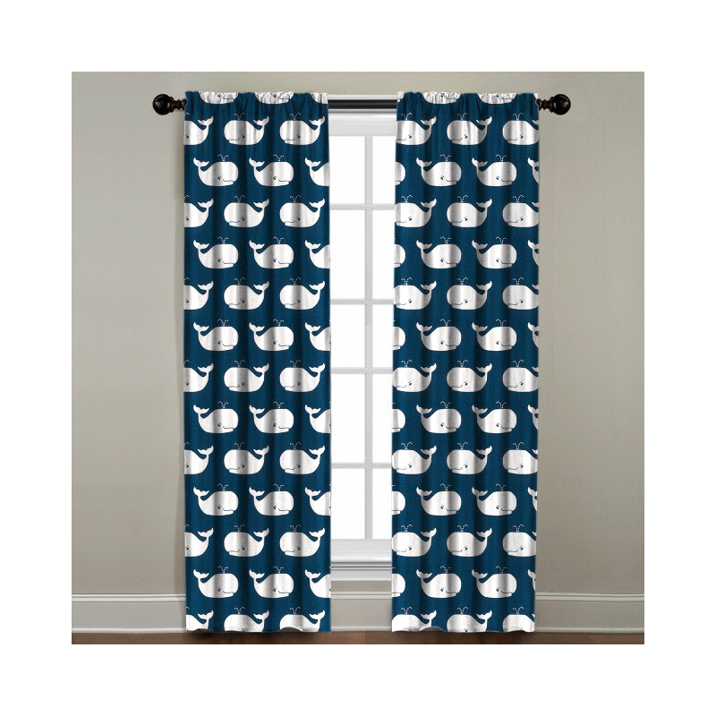 Panneau de rideau simple Whale Tale, l 50 po x L 72 po