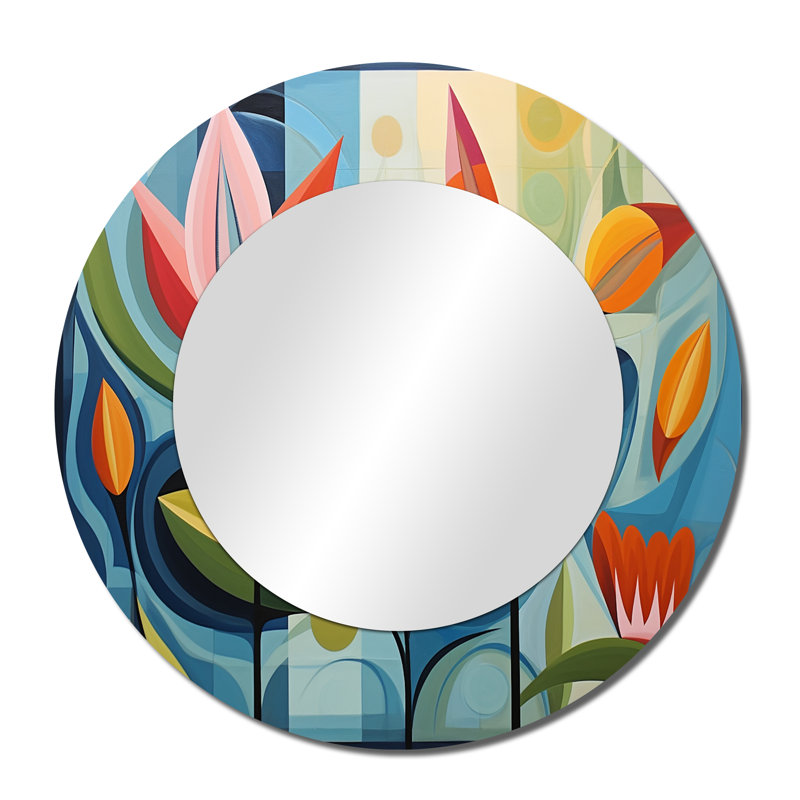 Miroir mural vert Mid Century, 36 po x 36 po