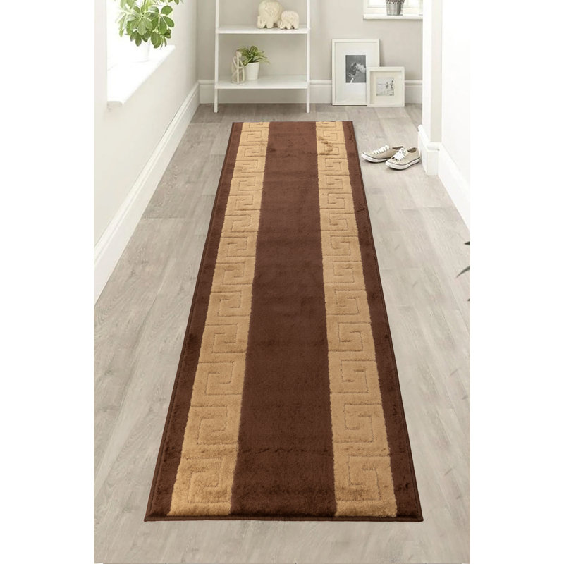 Tapis à poils doux de couleur grise et beige, Tapis de couloir 3 pi x 4 pi