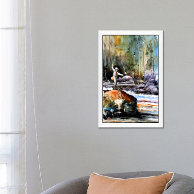 Fishing In The Wild by Dean Crouser - Floater Frame Painting on Canvas