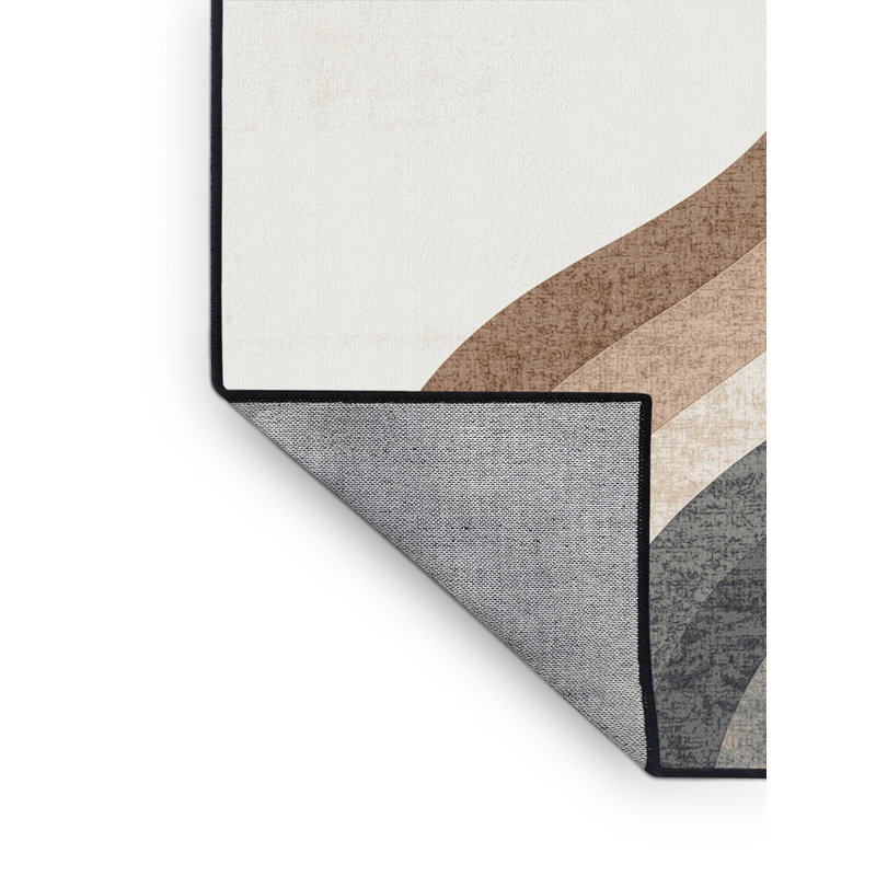 Tapis gris délavé à la machine Orionna, Carré 5 pi