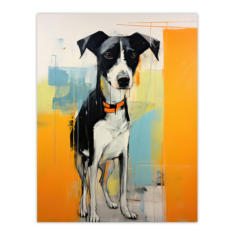 Wall Art Print My Best Friend Cute Dog Oil Painting Bright Contemporary Pet Portrait Poster