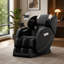 Fauteuil de massage inclinable noir de 28,41 po de largeur, système de chauffage lombaire et des jambes intégré à pression d'air zéro gravité-1917160270