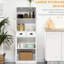 Armoire de cuisine 61 po - Blanc. Portes à fermeture douce, 2 tiroirs. Tablettes réglables pour la vaisselle, les casseroles, les poêles, les bocaux de rangement. Pour le salon, la salle à manger et le garde-manger.