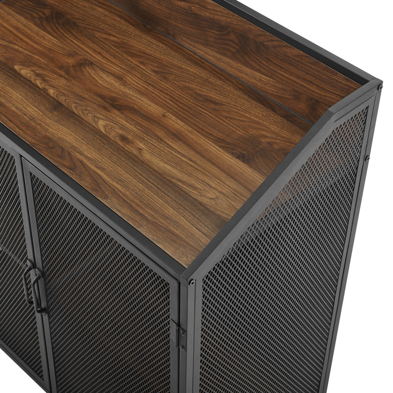 Munich 38" Bar Cabinet with Wine Storage, Dark Walnut