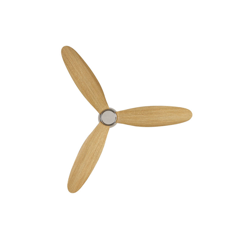 Abordale 132'' Ceiling Fan, Chorme with Oak Blades