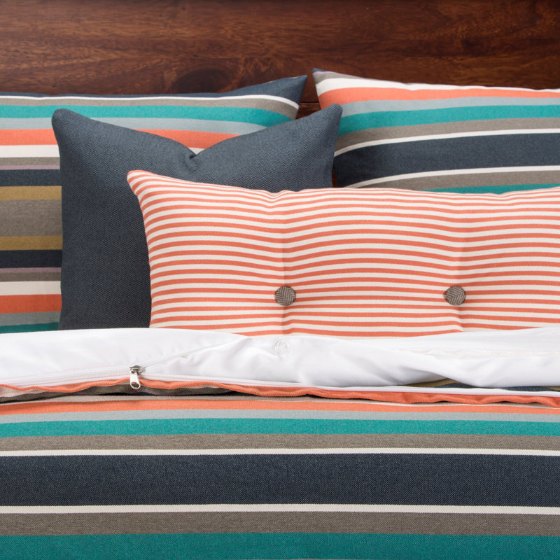 Striped Duvet Cover, Queen Duvet Cover + 2 Pillow Cases