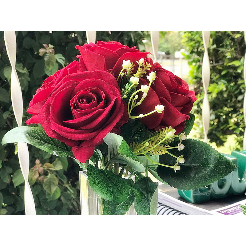 Arrangement floral rose, Non, Rouge