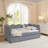 Linen Fabric Daybed with Trundle-656181212