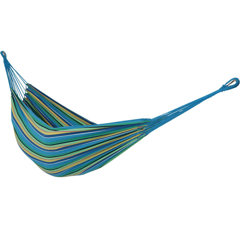 Hamac brésilien en coton tissé 2 personnes Hankins - Herbe de mer, Bleu / Vert / Jaune